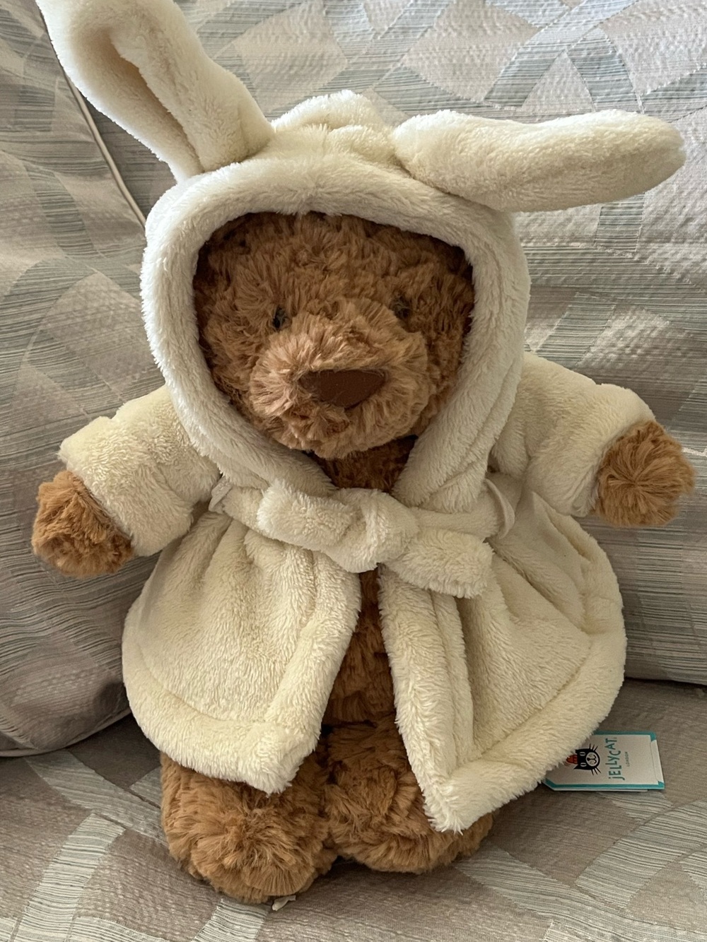 Jellycat Bartholomew Bear All in One Bunny Ear Robe